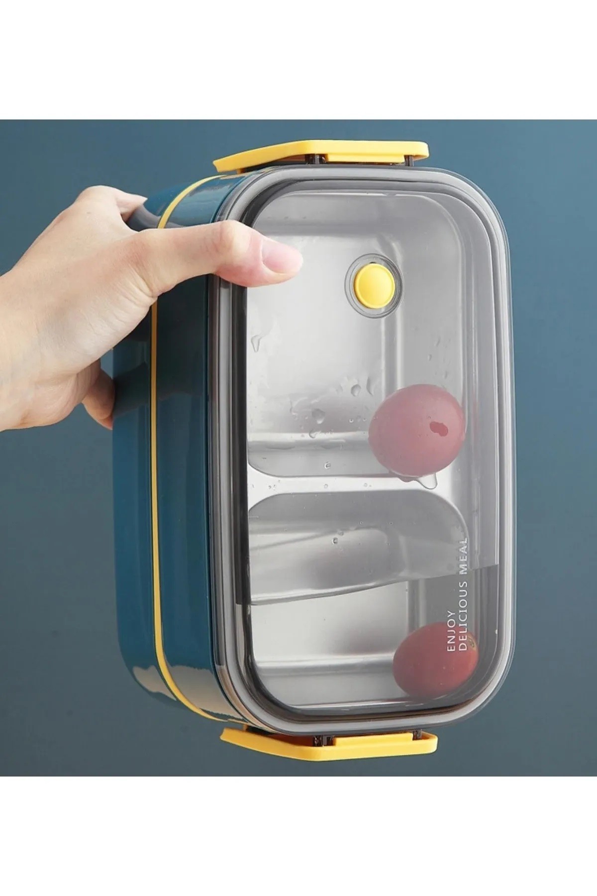 Beslenme Kutusu İki Katlı - Paslanmaz Çelik - 1400ml ( Kaşık ve Çatal )