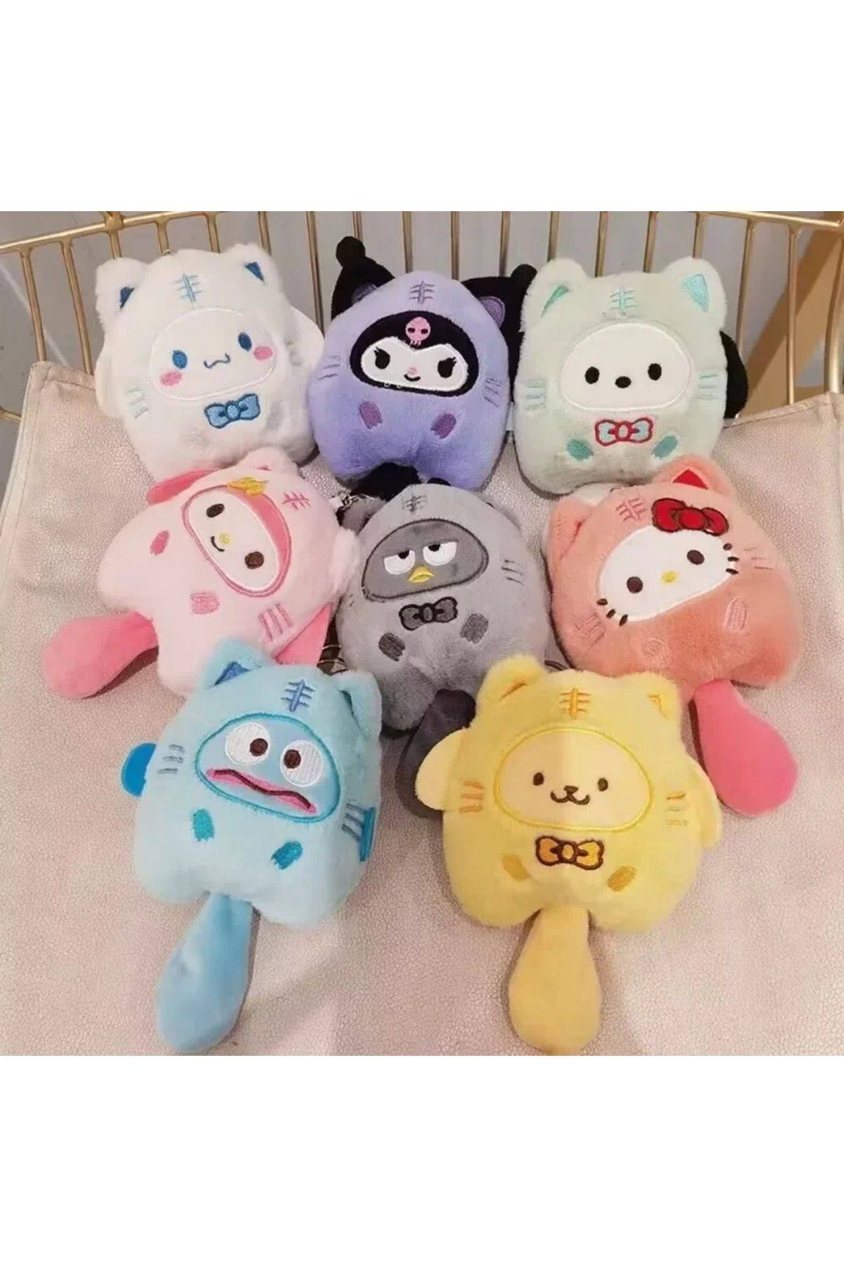 Cinnamoroll Hello Kitty 12 Cm Anahtarlık Çanta Süsü Peluş Oyuncak Sanrio Mymelody Karikatür Peluş