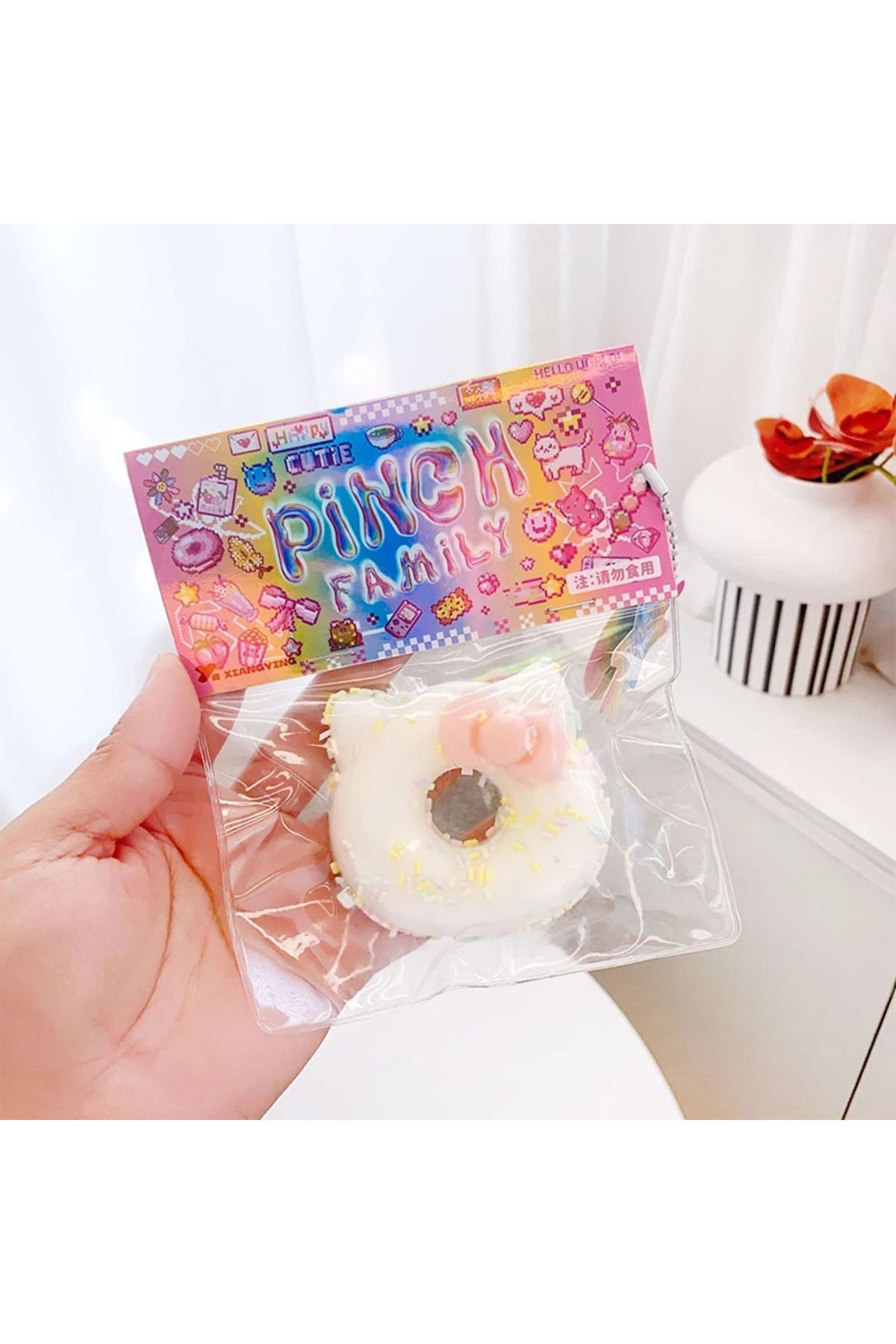 Kedi Kulaklı Donut Sukuşi Taba Squishy Stres Oyuncağı Hellokitty Sukuşi Kedi Patisi Stress Oyuncağı