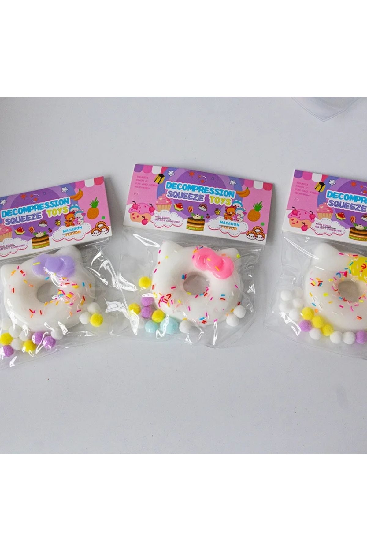 Kedi Kulaklı Donut Sukuşi Taba Squishy Stres Oyuncağı Hellokitty Sukuşi Kedi Patisi Stress Oyuncağı