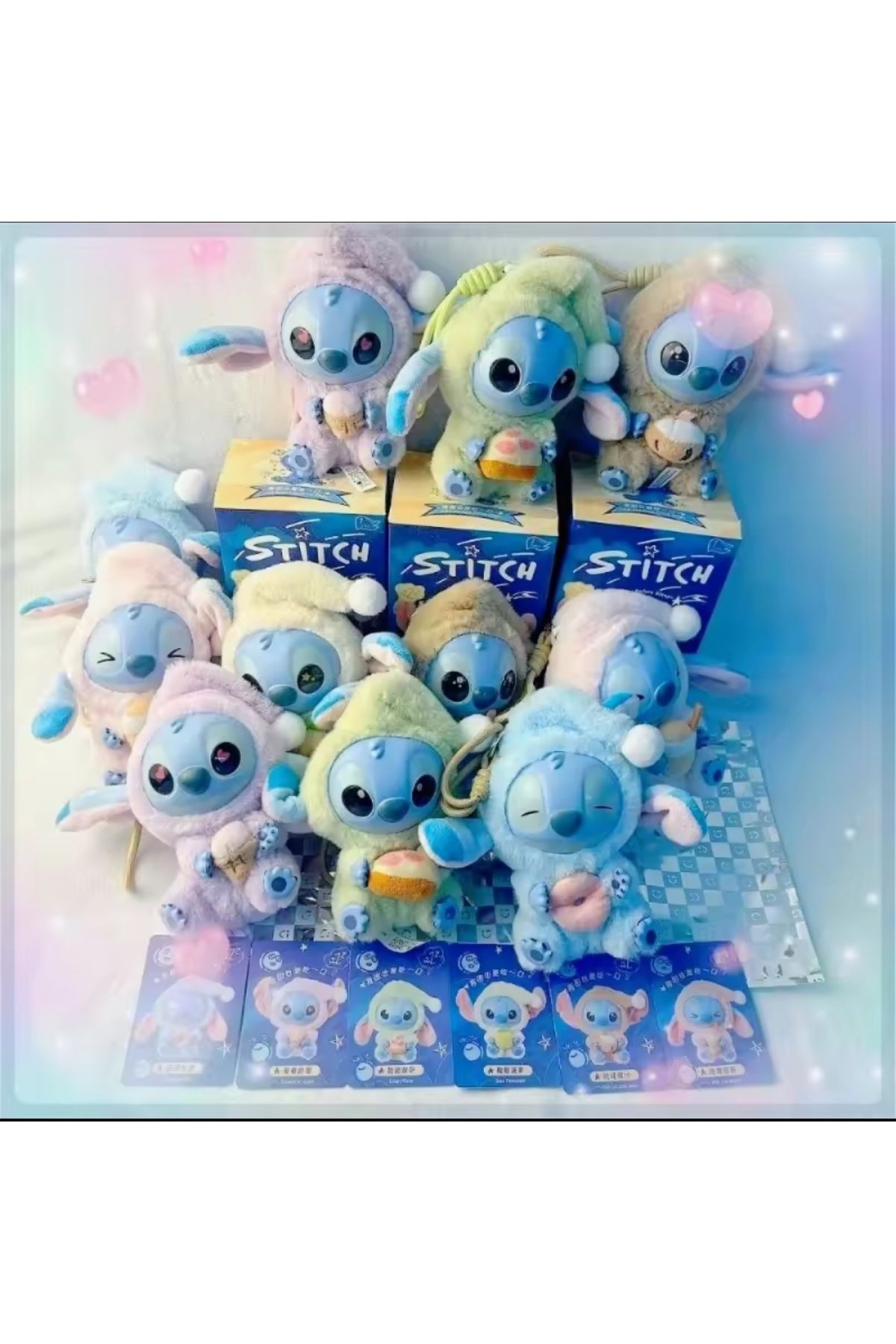 Stitch sürpriz anahtarlık yeni nesil labubu model stitch anahtarlık sürpriz kutusunda stich