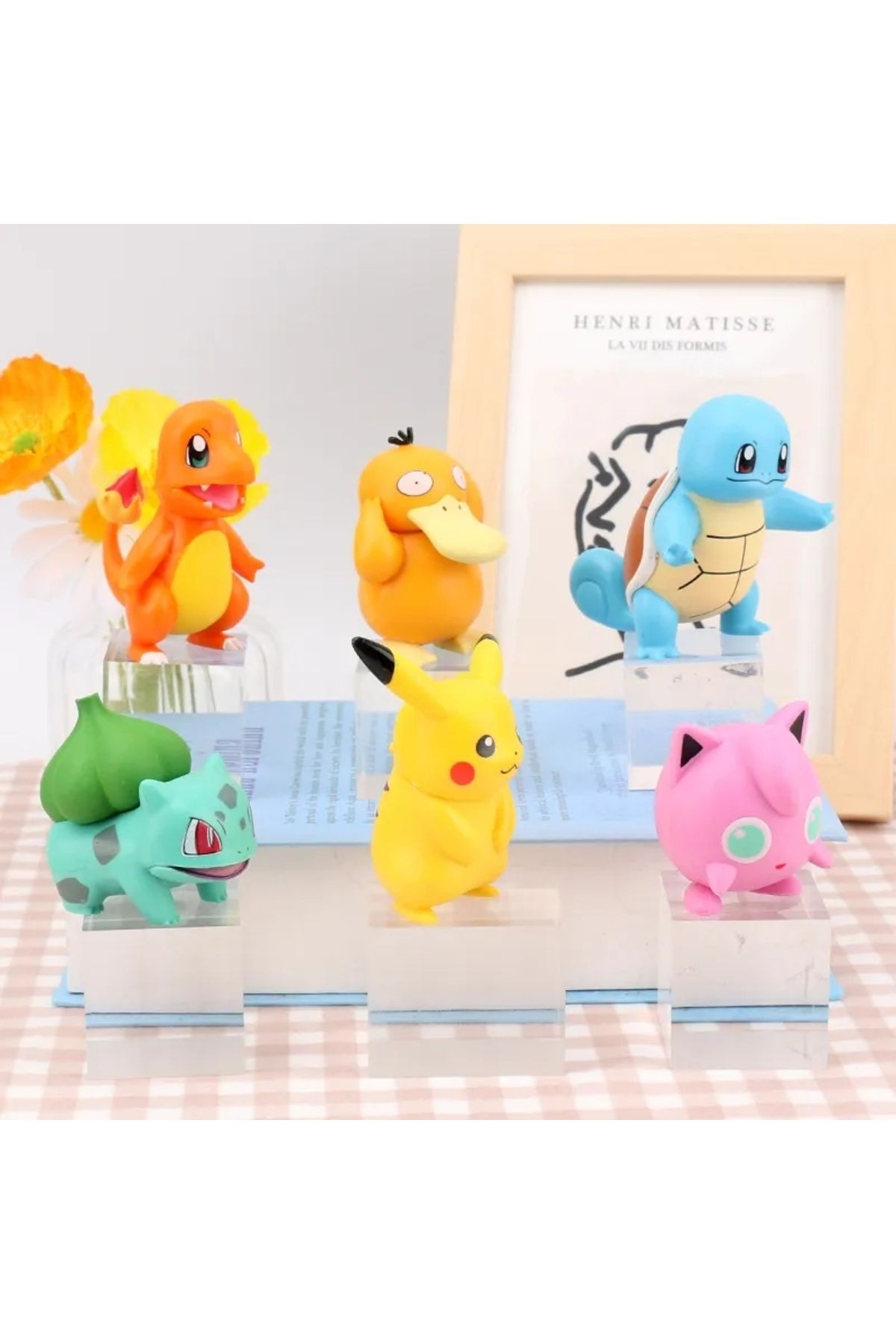 6 Adet Pokemon Figür 6-8cm Ve 1 Adet Poketopu Pokeball
