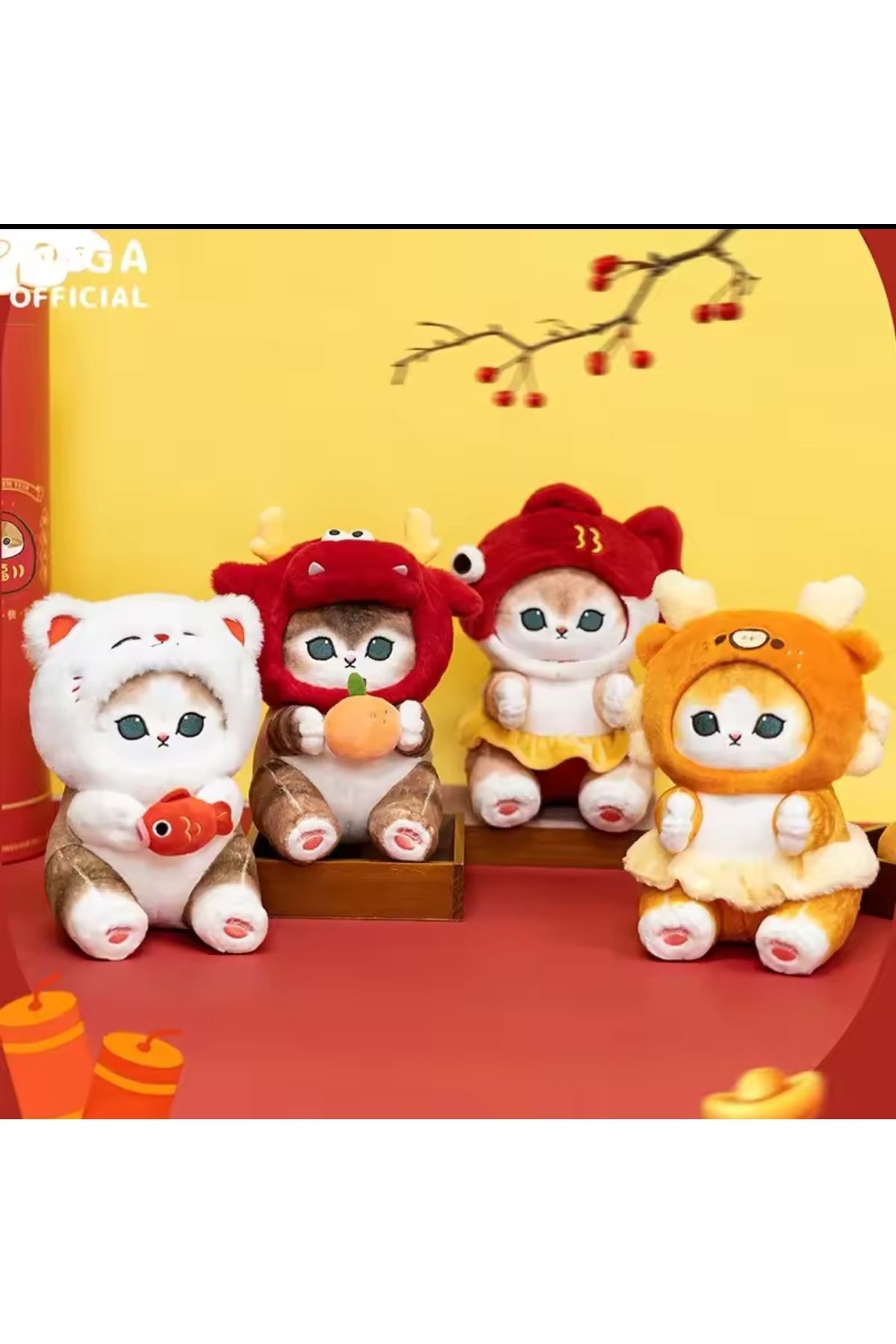 Turuncu ejder Mofusand peluş oyuncak mega boy 40cm koleksiyon mofusand kedi peluş