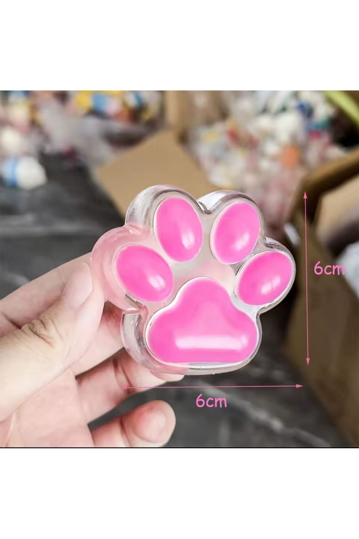 Kedi Patisi Squishy Şeffaf Sukuşi Taba Skuşi Stress Oyuncağı