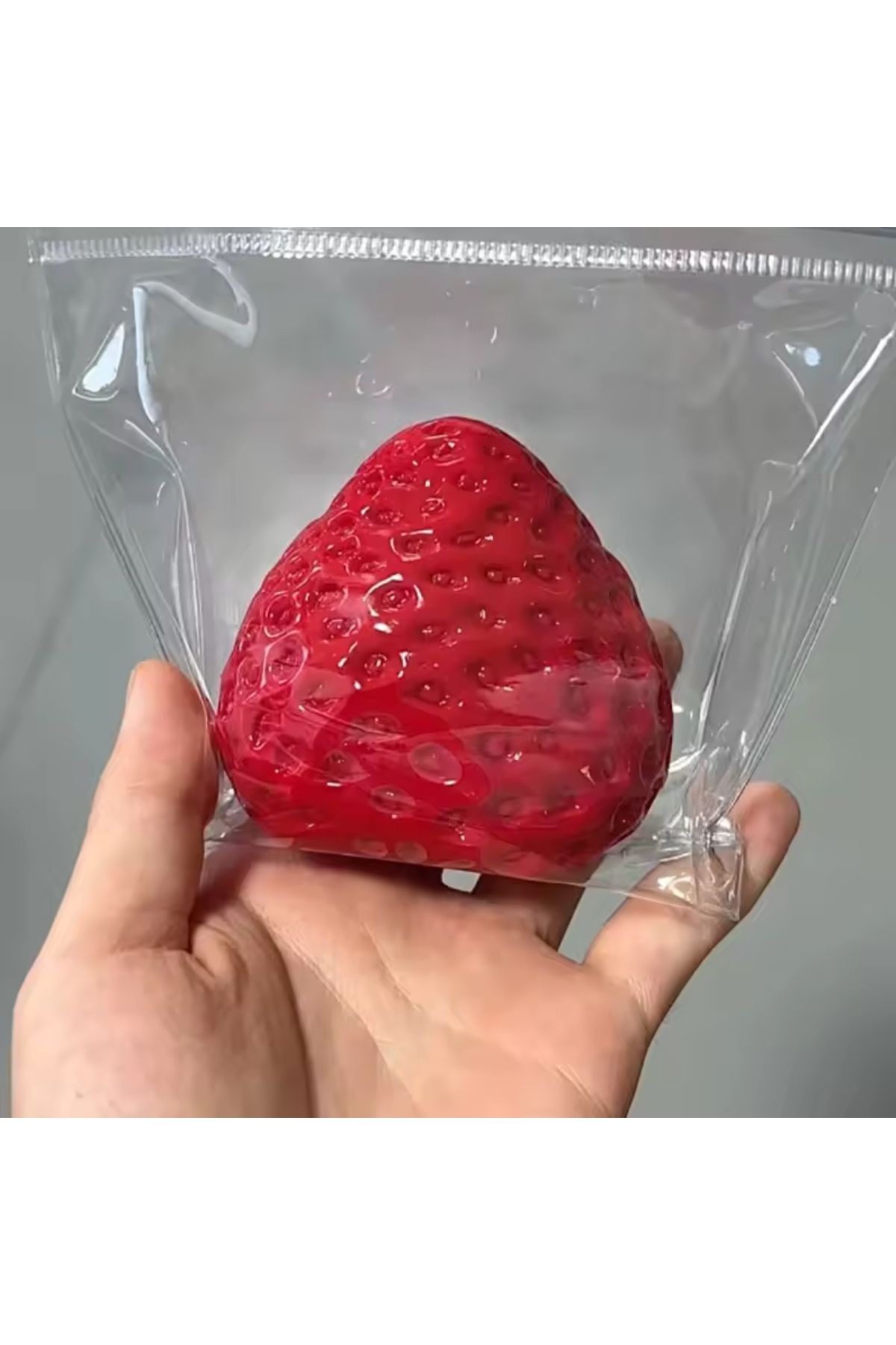 Çilek Sukuşi Yumoş Jel Stres Oyuncağı çilek Squishy Elastik Kedi Patisi Taba
