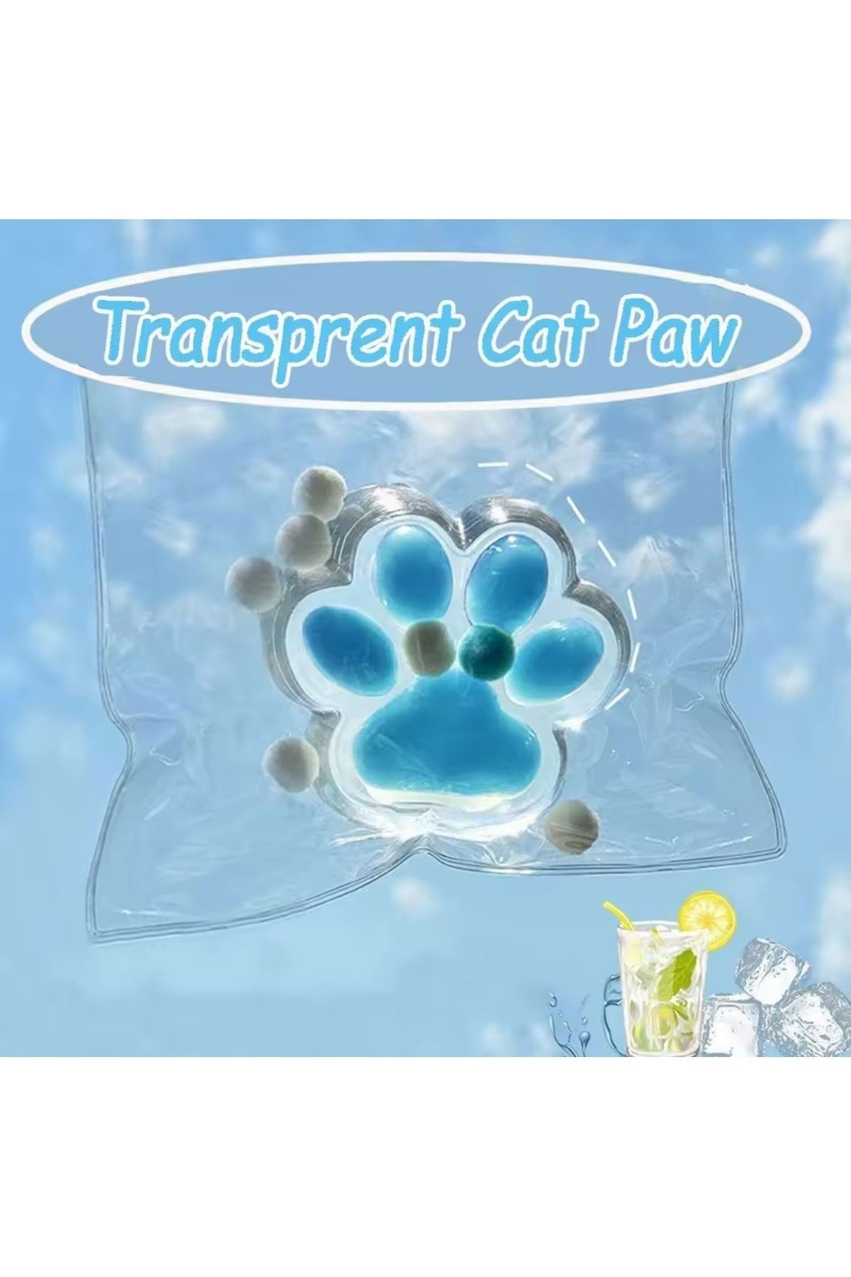 Kedi Patisi Squishy Şeffaf Sukuşi Taba Skuşi Stress Oyuncağı