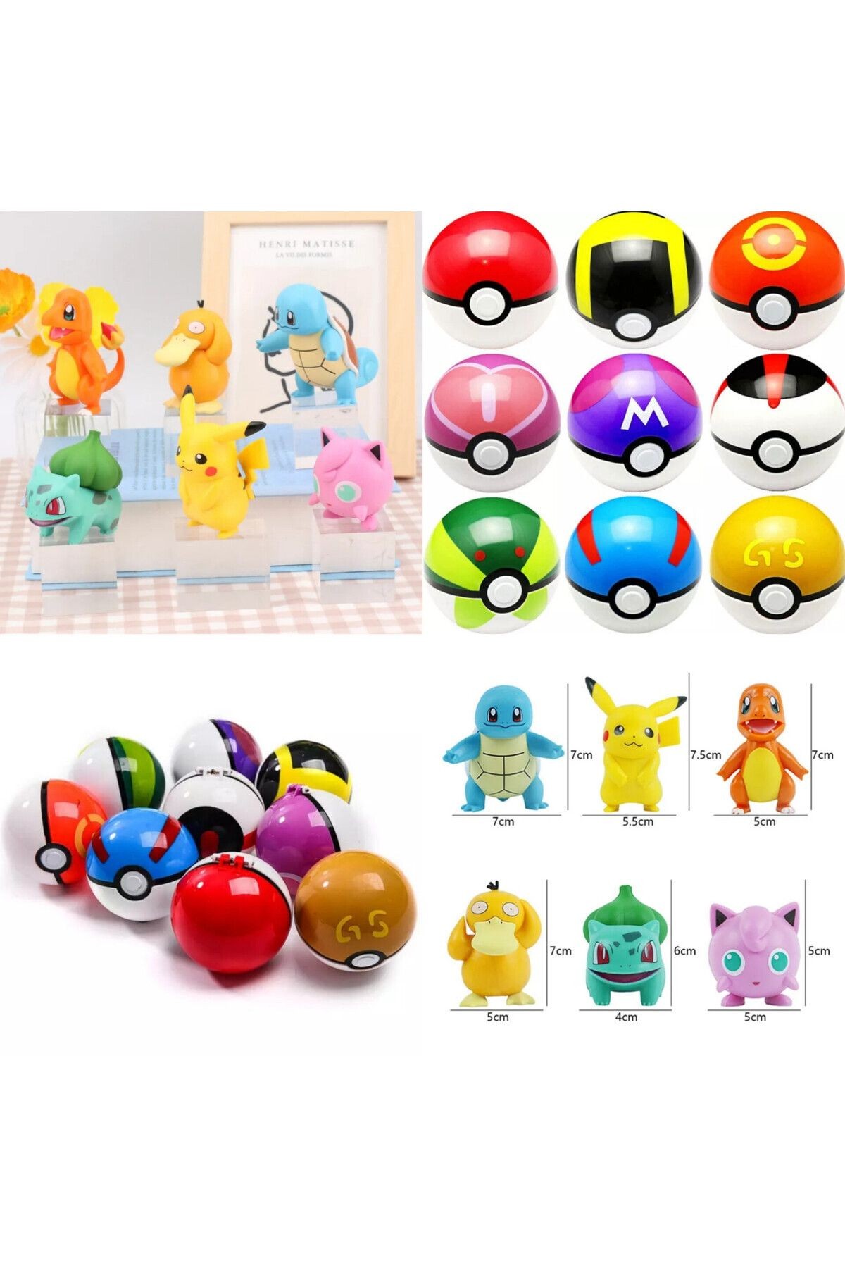 1 Figür 1 Poketop Rastgele Pokemon Pokeball