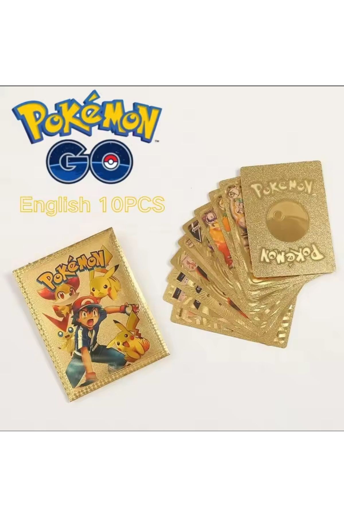 Pokemon kartlar Flex kırılmaz altın Pokemon kart 1 paket 10 adet parlak kart cep boy paket pokekart