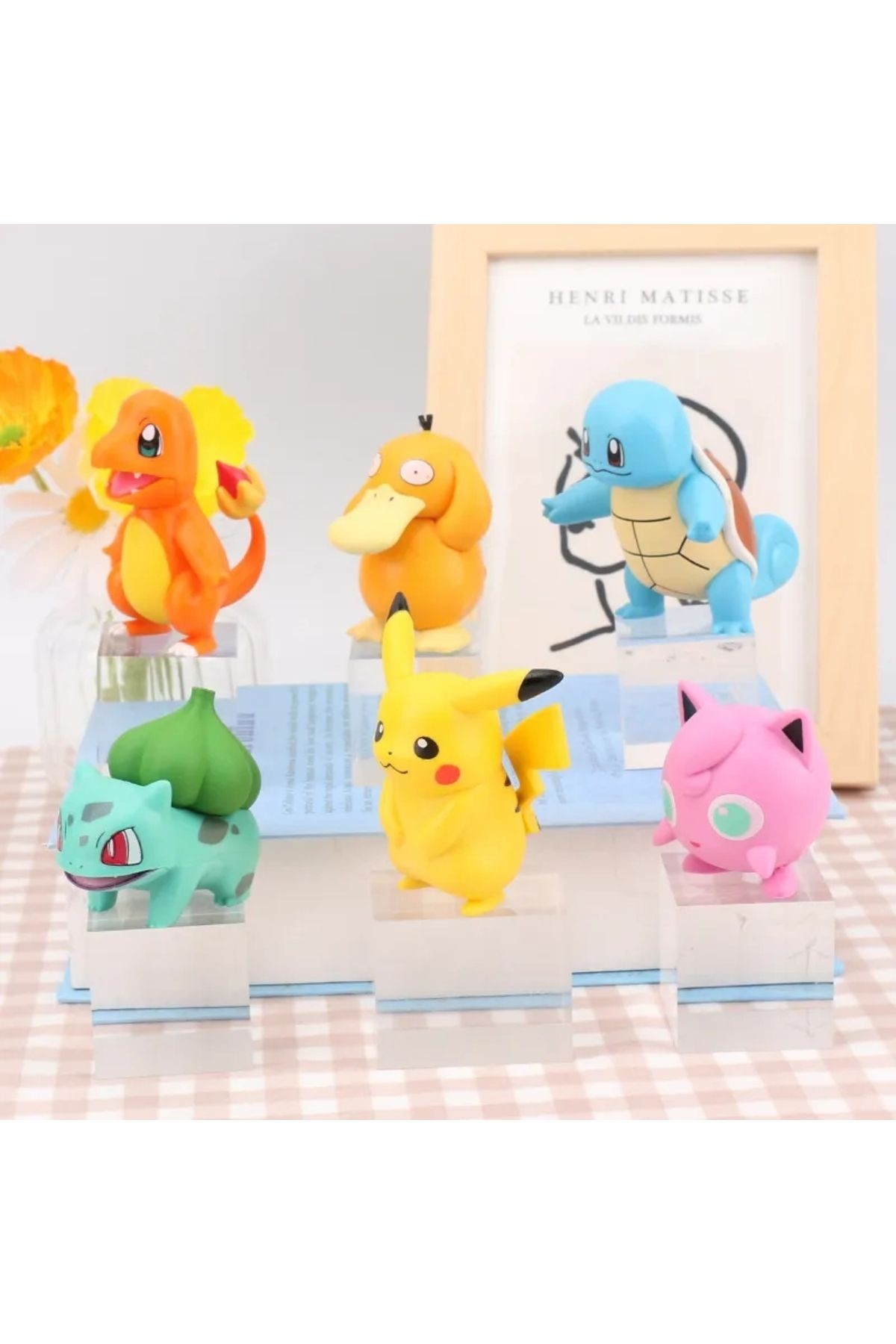 6 Adet Pokemon Figür 6-8cm Ve 1 Adet Poketopu Pokeball