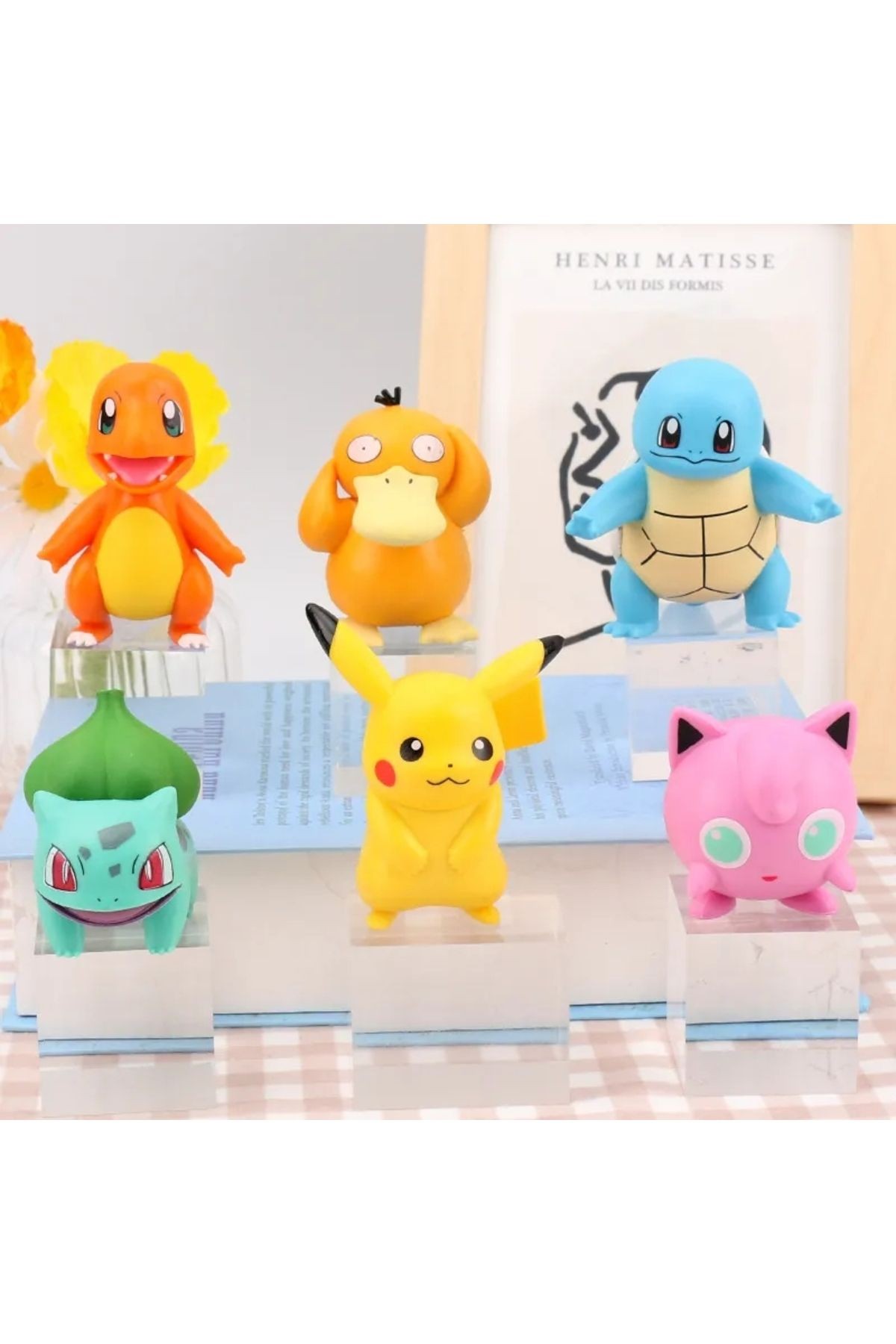 6 Adet Pokemon Figür 6-8cm Ve 1 Adet Poketopu Pokeball
