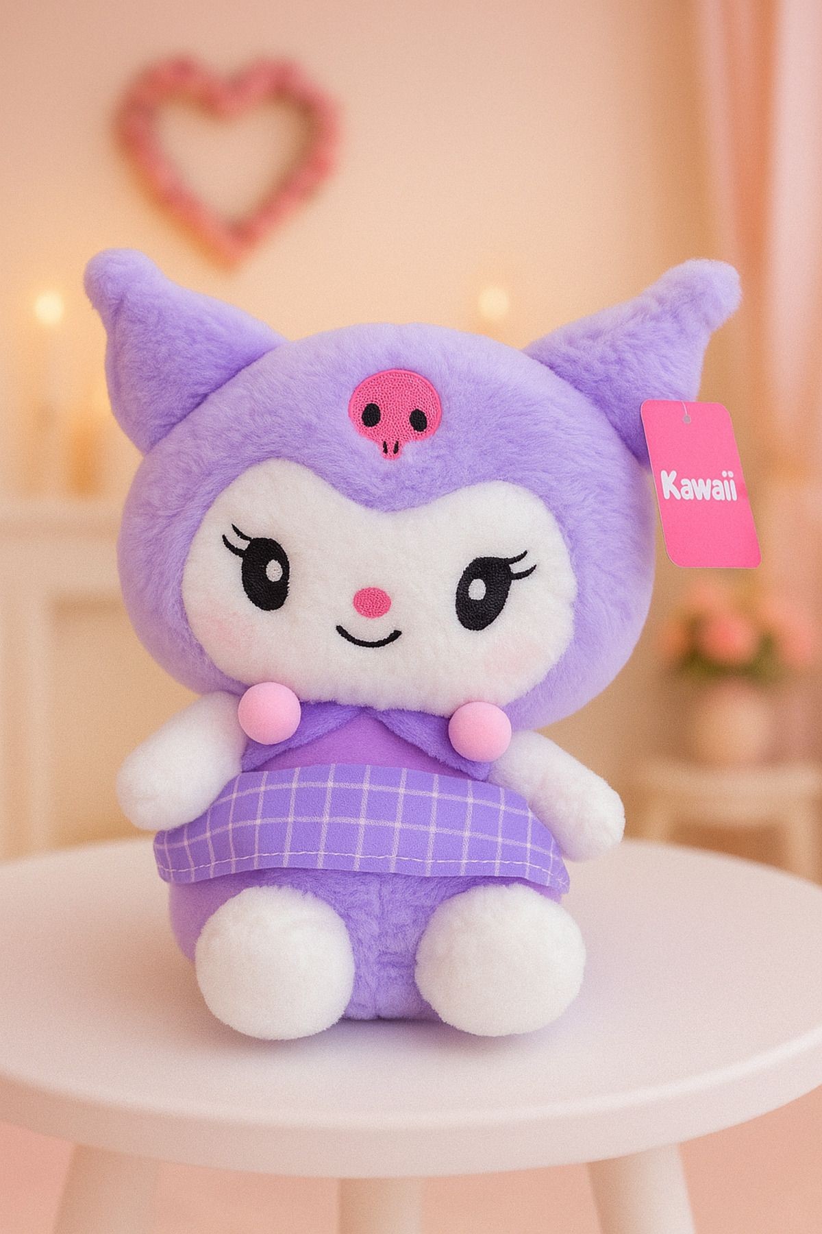 Kuromi peluş oyuncak 22cm mor renk etekli kuromi oyuncak
