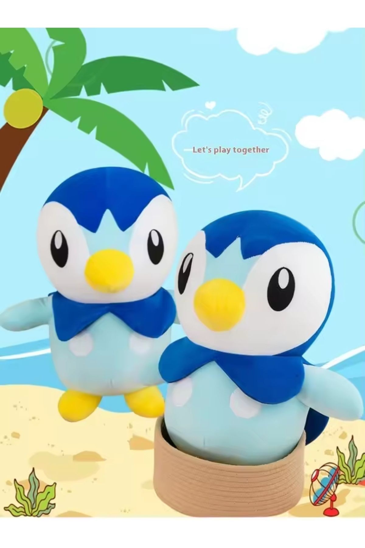 Piplup peluş oyuncak Pokemon peluş oyuncak Pokemon piplup penguen peluş oyuncak 40cm büyük boy