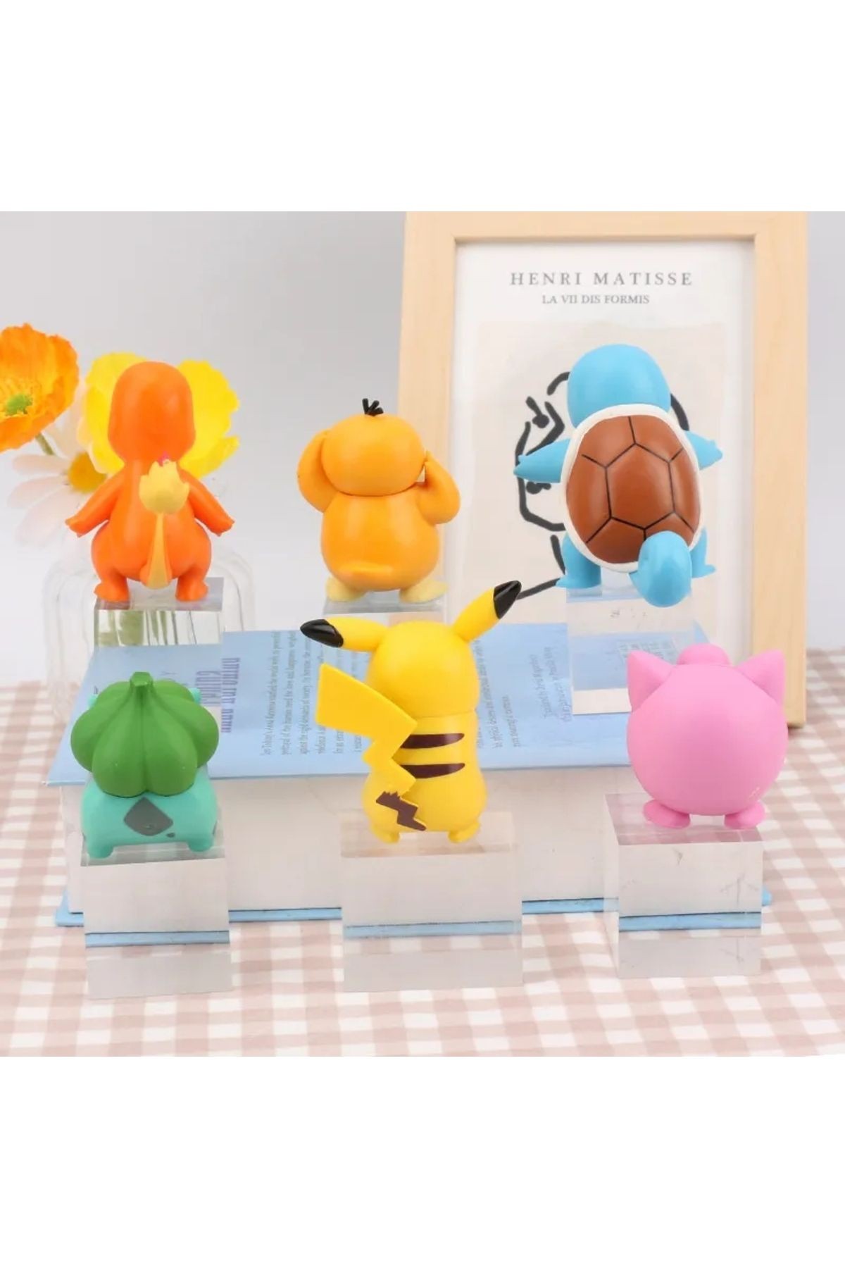 6 Adet Pokemon Figür 6-8cm Ve 1 Adet Poketopu Pokeball
