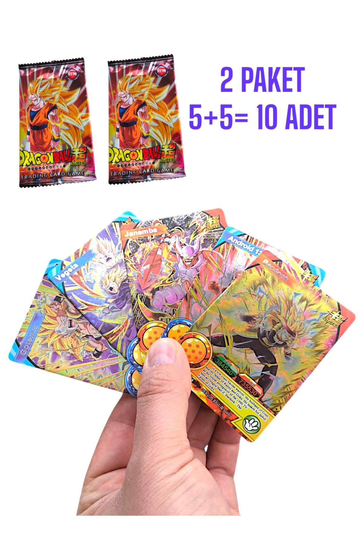 Dragonball anime kart dragon ball kartlar 2 paket 10 adet sert parlak özel seri oyun kartları