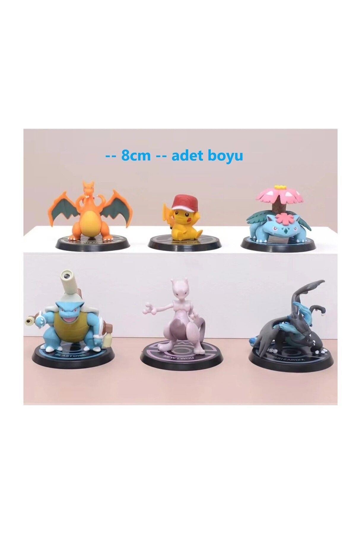 1 Adet Blastoise Pokemon Figür 8cm Ve 1 Adet Poketopu - Pokemon Pokeball - charizard6cm