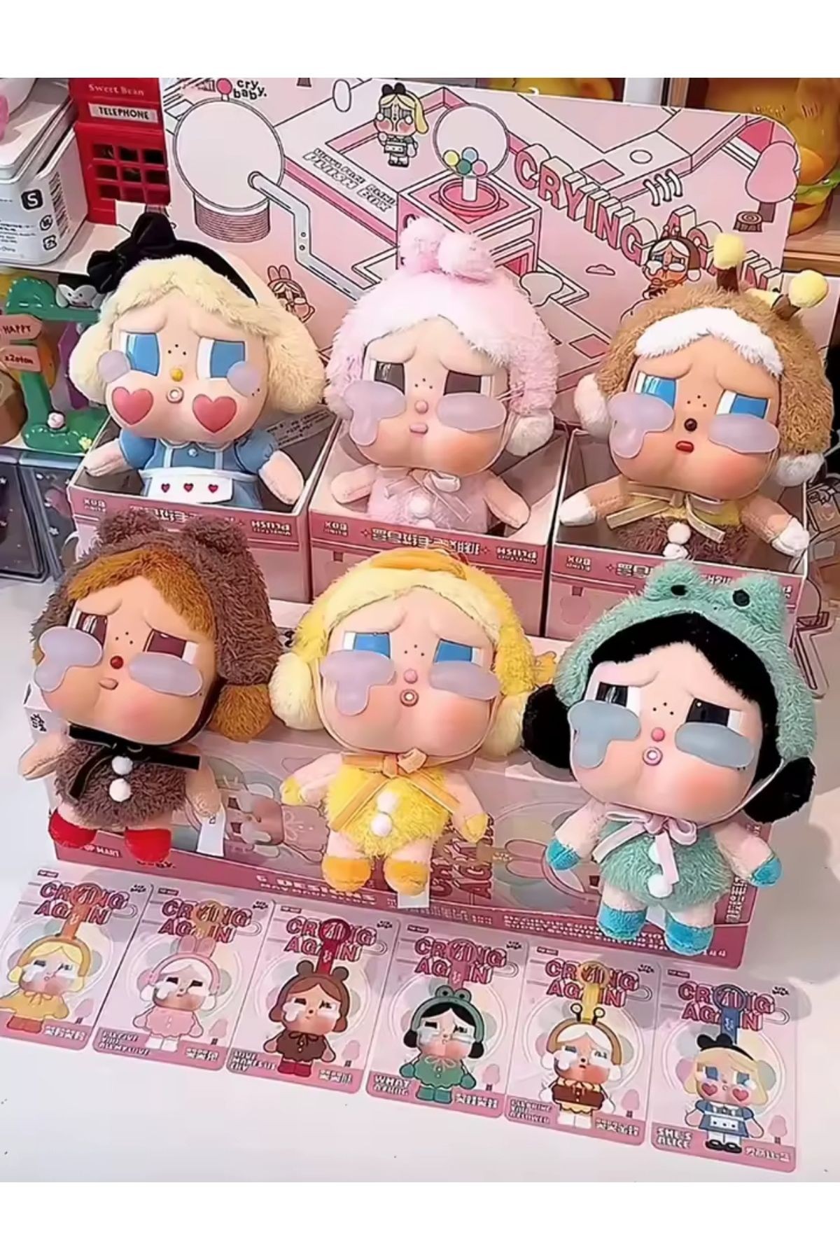 CRYBABY pop mart kapalı sürpriz pack kutu Chery baby bebek crying serisi bebek figür kutulu