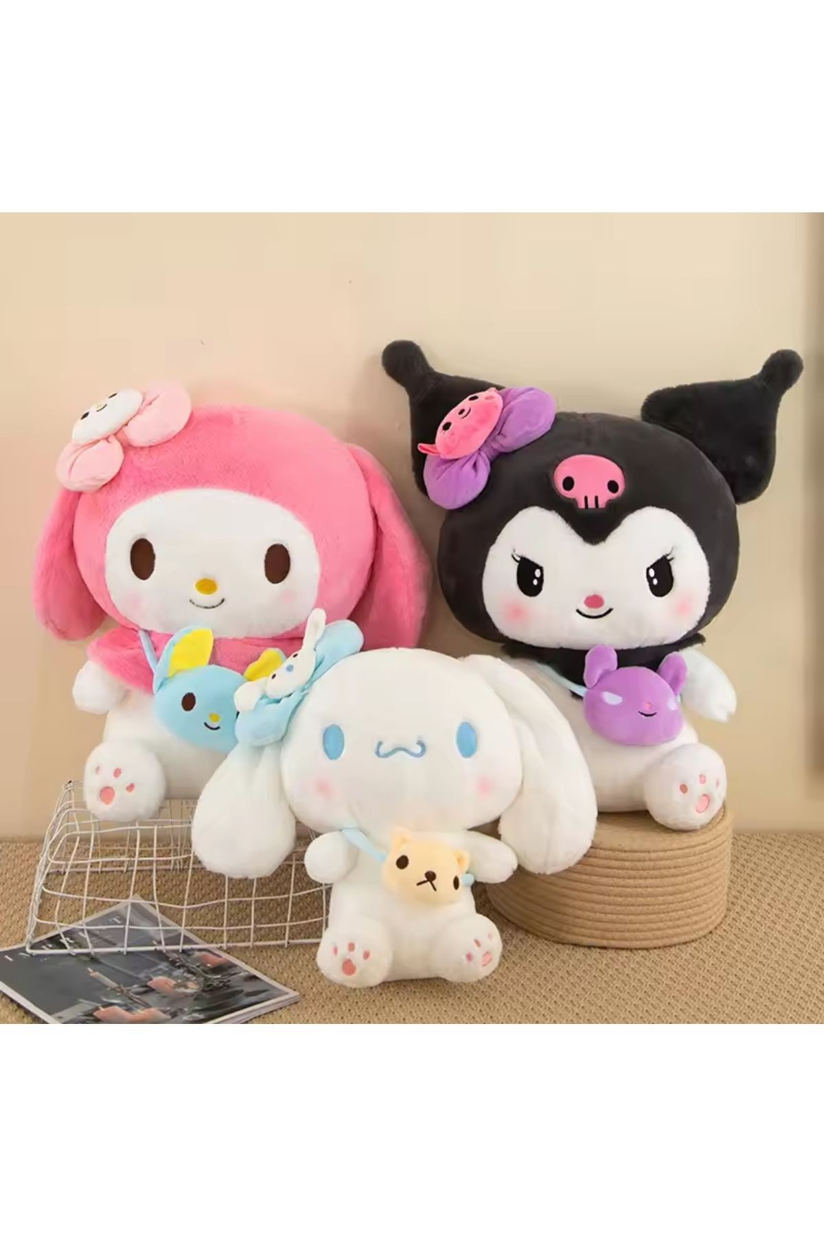 Cinnamorol peluş oyuncak sanrio kawaii pelüş 40cm büyük boy hellokitty kuromi aksesuarlı