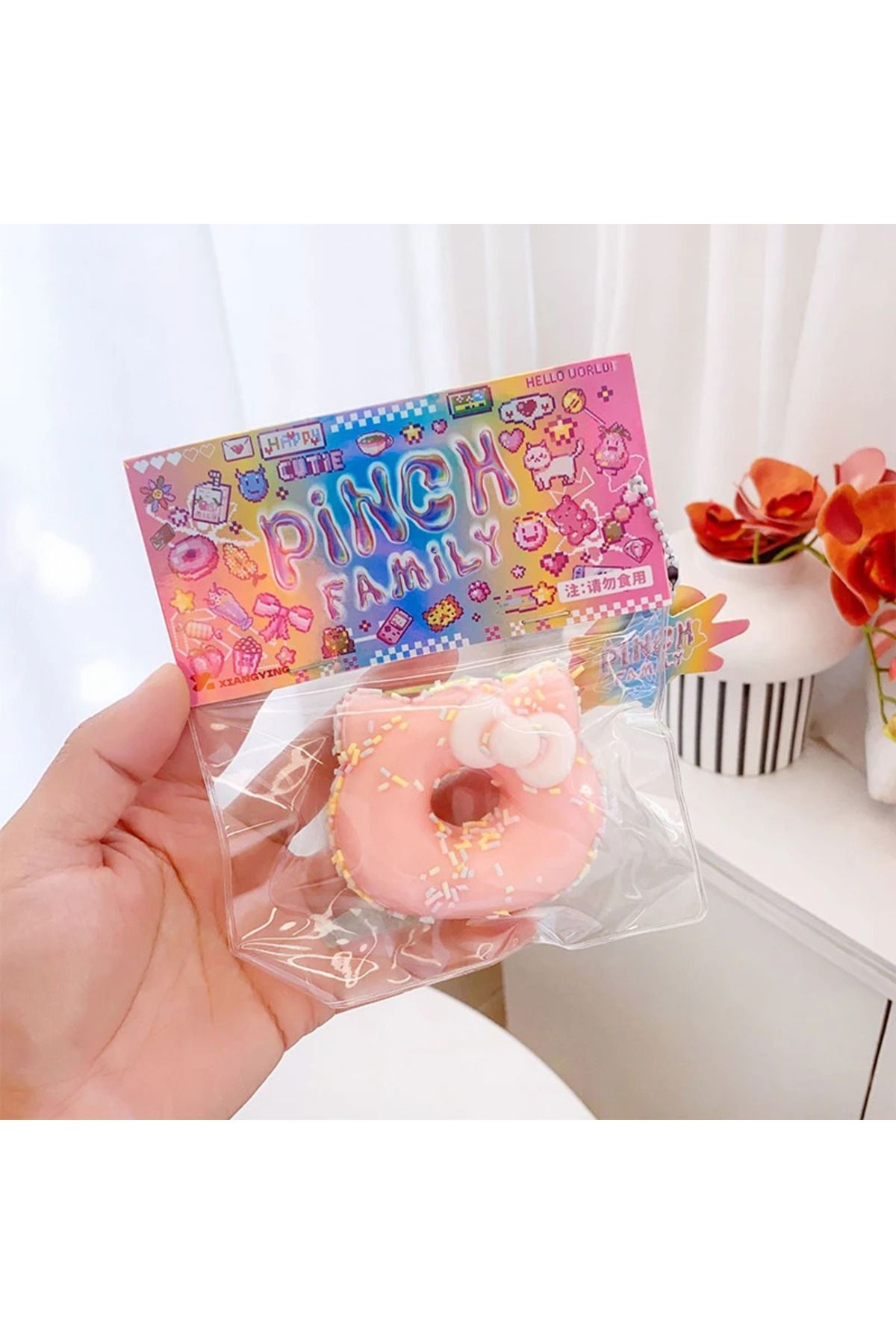 Kedi Kulaklı Donut Sukuşi Taba Squishy Stres Oyuncağı Hellokitty Sukuşi Kedi Patisi Stress Oyuncağı