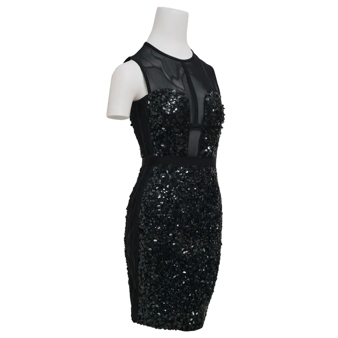 rachel gilbert black sequin dress Rachel Gilbert Frenchy Feather Sequin Mini Dress Black Size 2