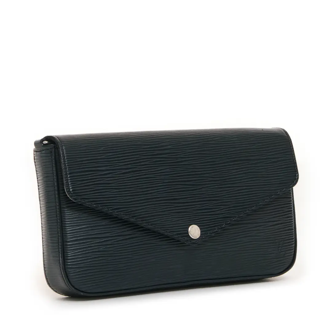 f*e様 Louis Vuitton 黒レザー Louis Vuitton - Siyah Epi Deri Felicie Clutch - Authentic Seconds