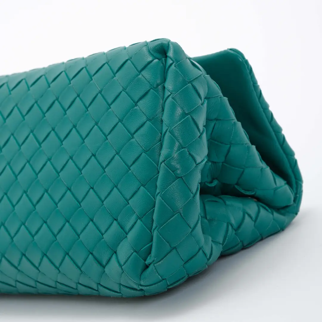 Bottega Veneta Bottega Veneta - Yeşil Intrecciato Nappa Clutch