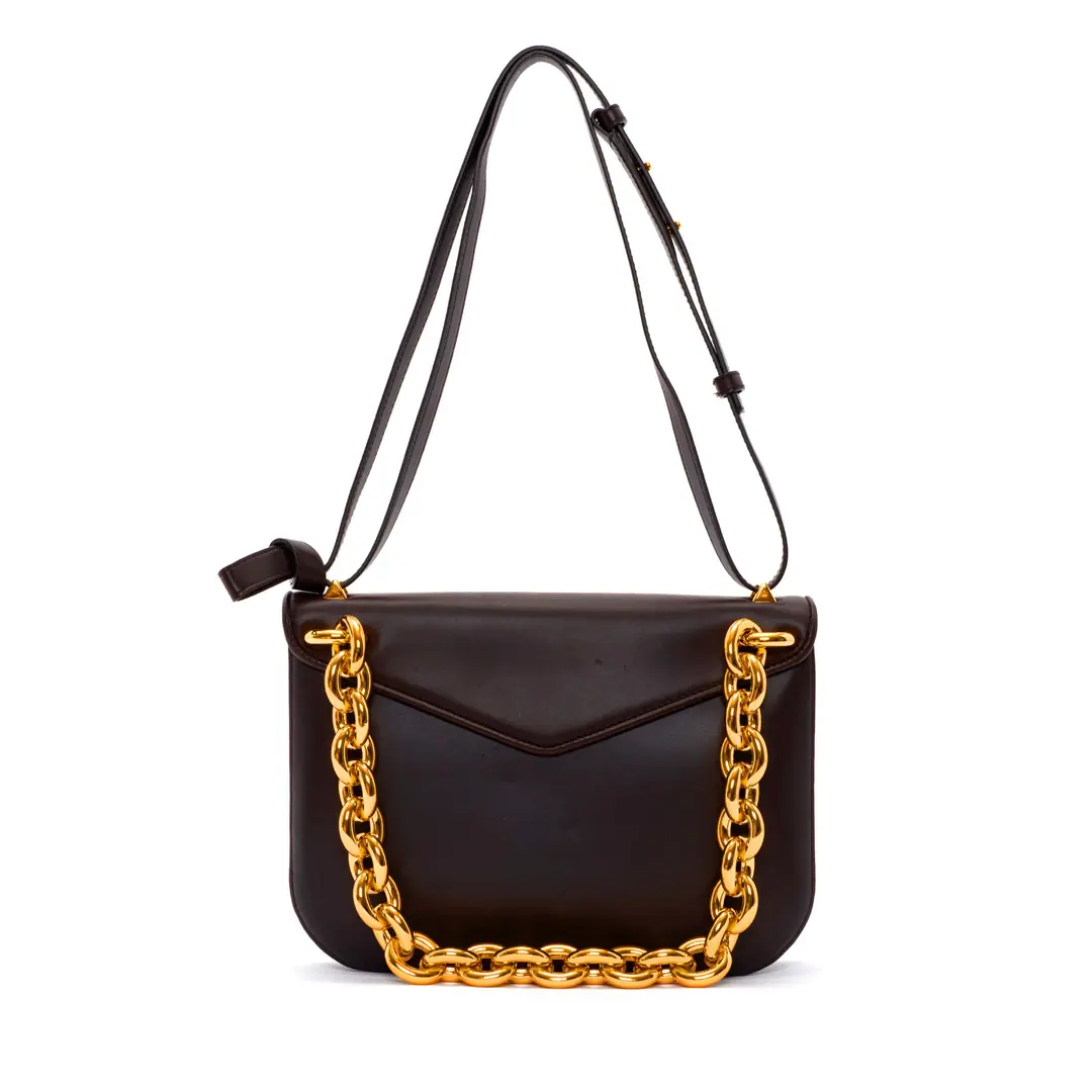 Bottega Veneta Kahverengi 'Mount' Small Deri Omuz Çantası