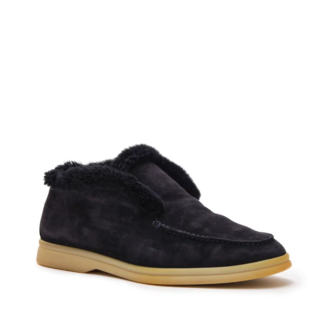 Loro Piana☆新品タグ付き☆最終お値下げ‼️ Loro Piana - Dark Deep Sea Shearling Open Walk Bot / 38