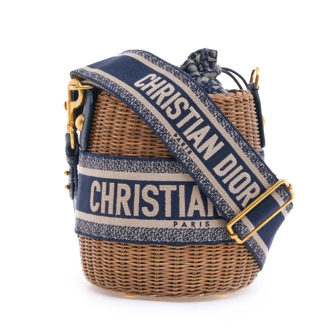 Christian Dior バック Christian Dior Christian Dior - Lacivert Oblique 'Bucket' Çanta