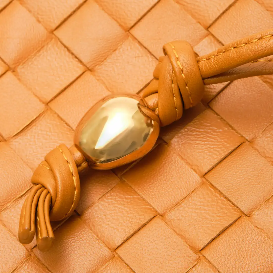 Bottega Veneta - Hardal Sarısı Intreciatto Woven Small Trio Pouch