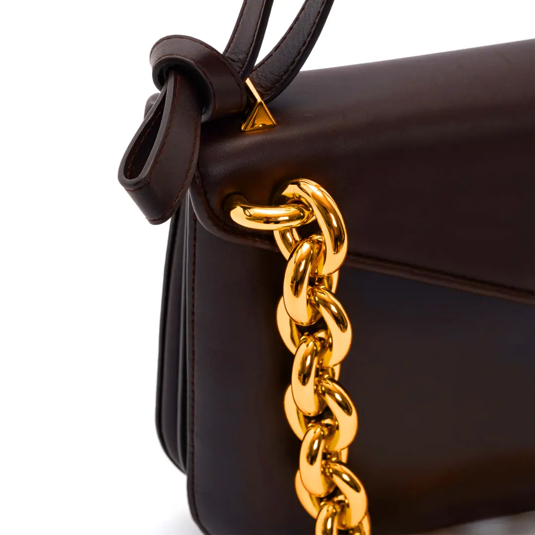 Bottega Veneta - Kahverengi 'Mount' Small Deri Omuz Çantası