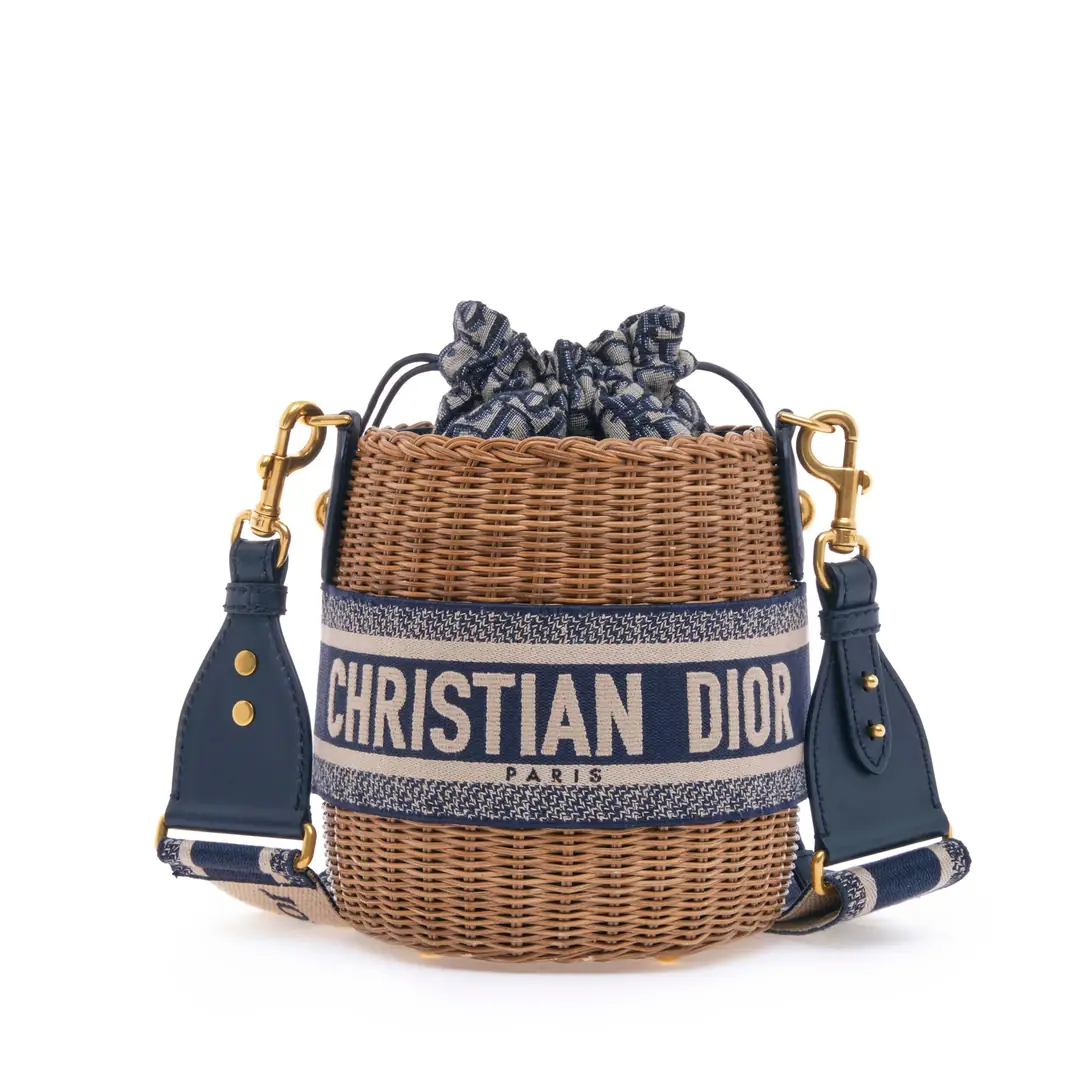 Christian Dior バック Christian Dior Christian Dior - Lacivert Oblique 'Bucket' Çanta