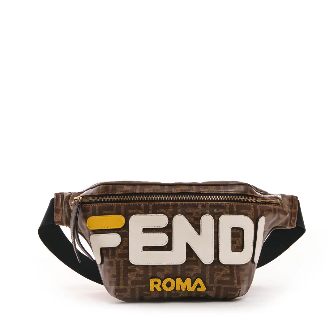 Fendi X Fıla - Kahverengi FF Zucca Bel Çantası - Authentic Seconds