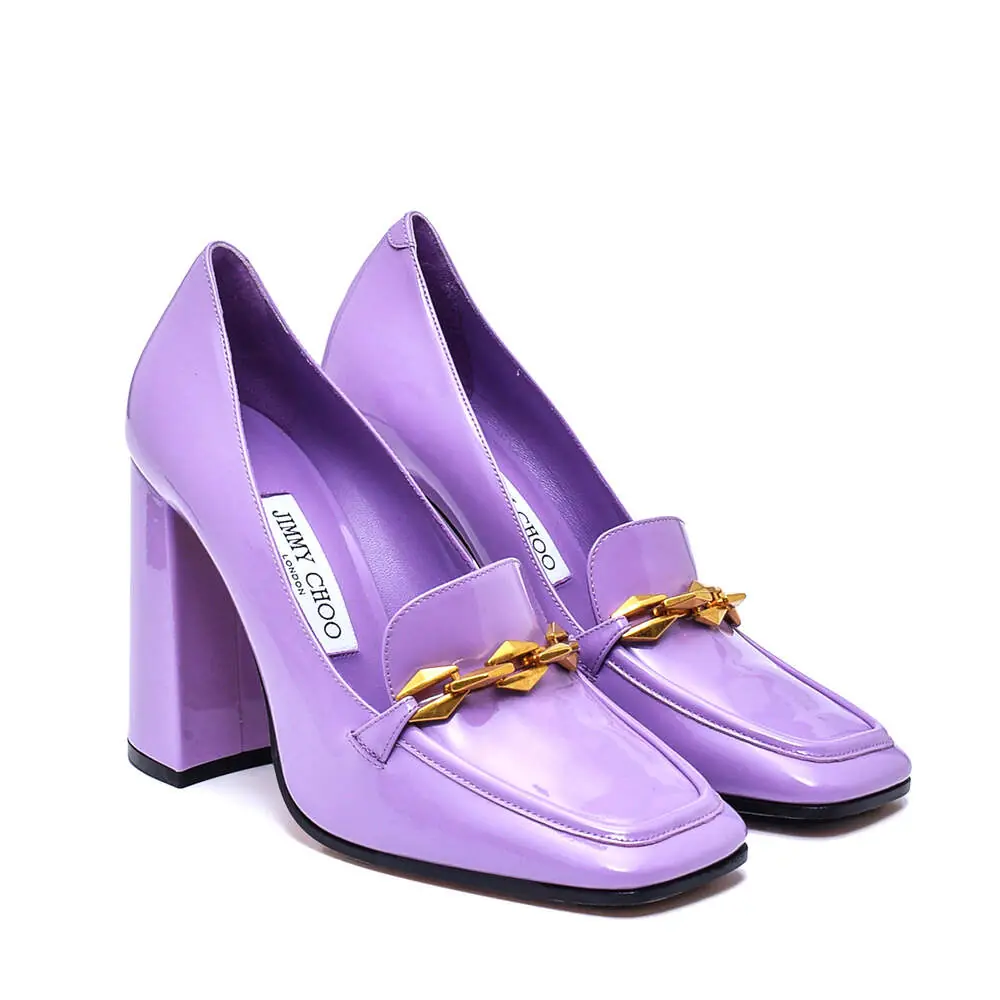 Jimmy Choo Lila Zincirli Topuklu Ayakkabı / 38 - Authentic Seconds