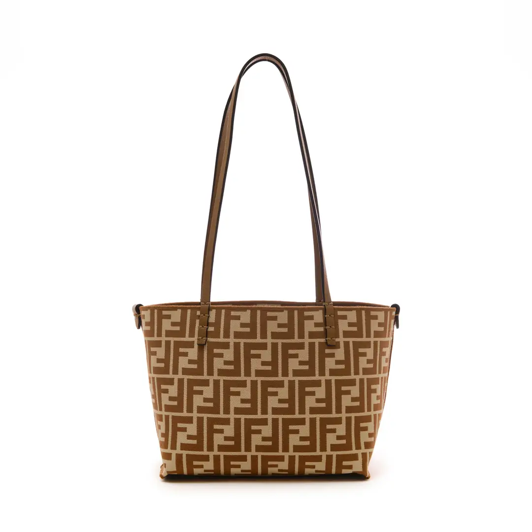 Fendi - Bej FF Zucca Jacquard Mini Roll Tote Çanta - Authentic Seconds
