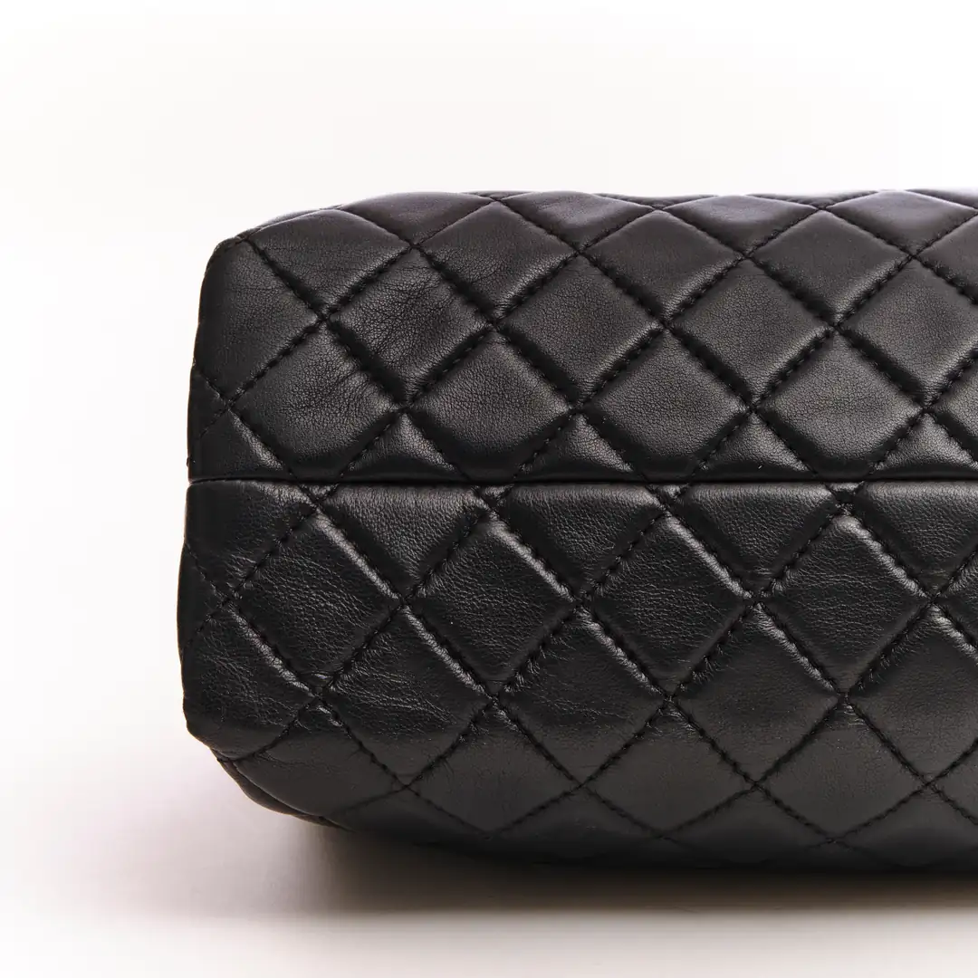 Chanel - Siyah Tri Accordion Flap Çanta - Authentic Seconds