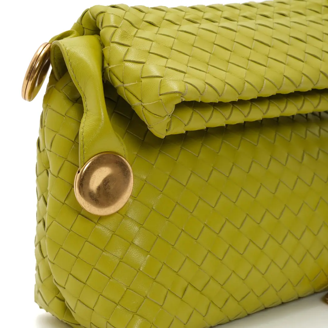 Bottega Veneta - Yeşil Intrecciato Deri BV Omuz Çantası