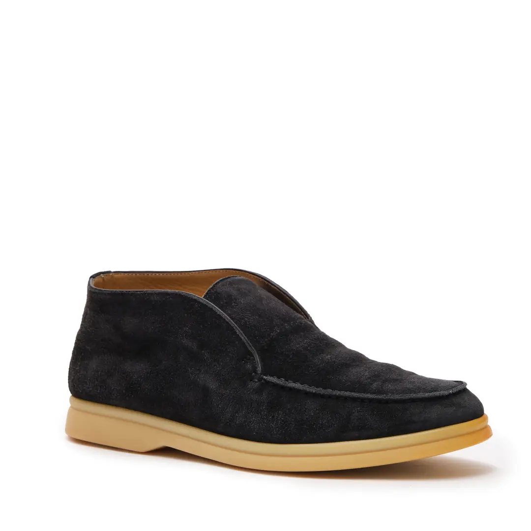Loro Piana - Dark Deep Sea Open Walk Ankle Boots / 38 - Authentic