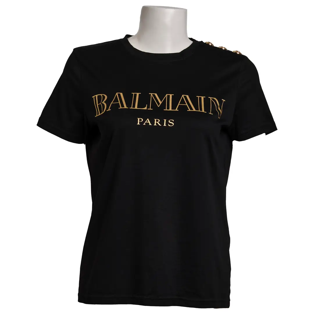 Balmain Balmain - Siyah Paris B Button Tshirt / M | Authentic Seconds