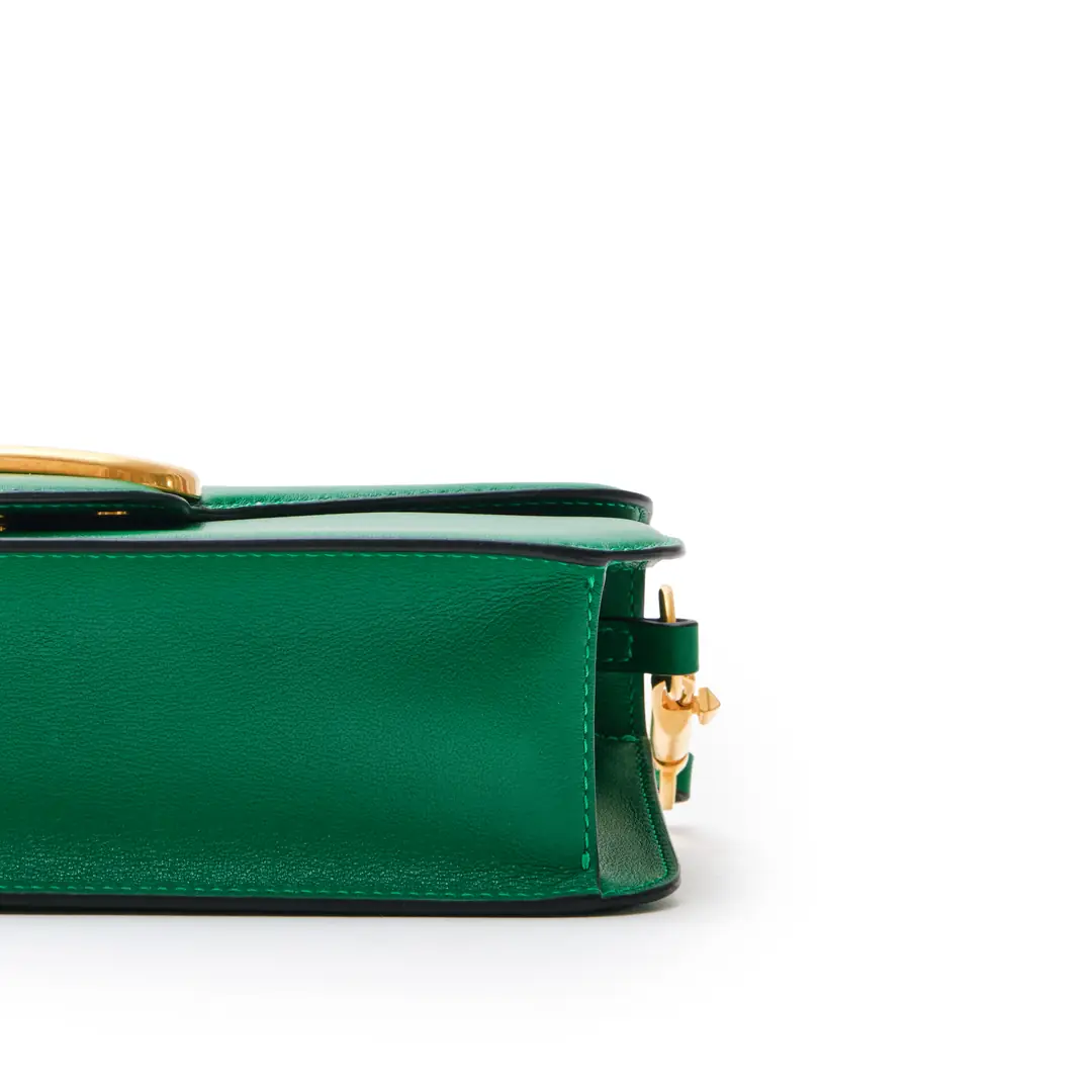 Valentino - Yeşil V Logo Omuz Çantası - Authentic Seconds