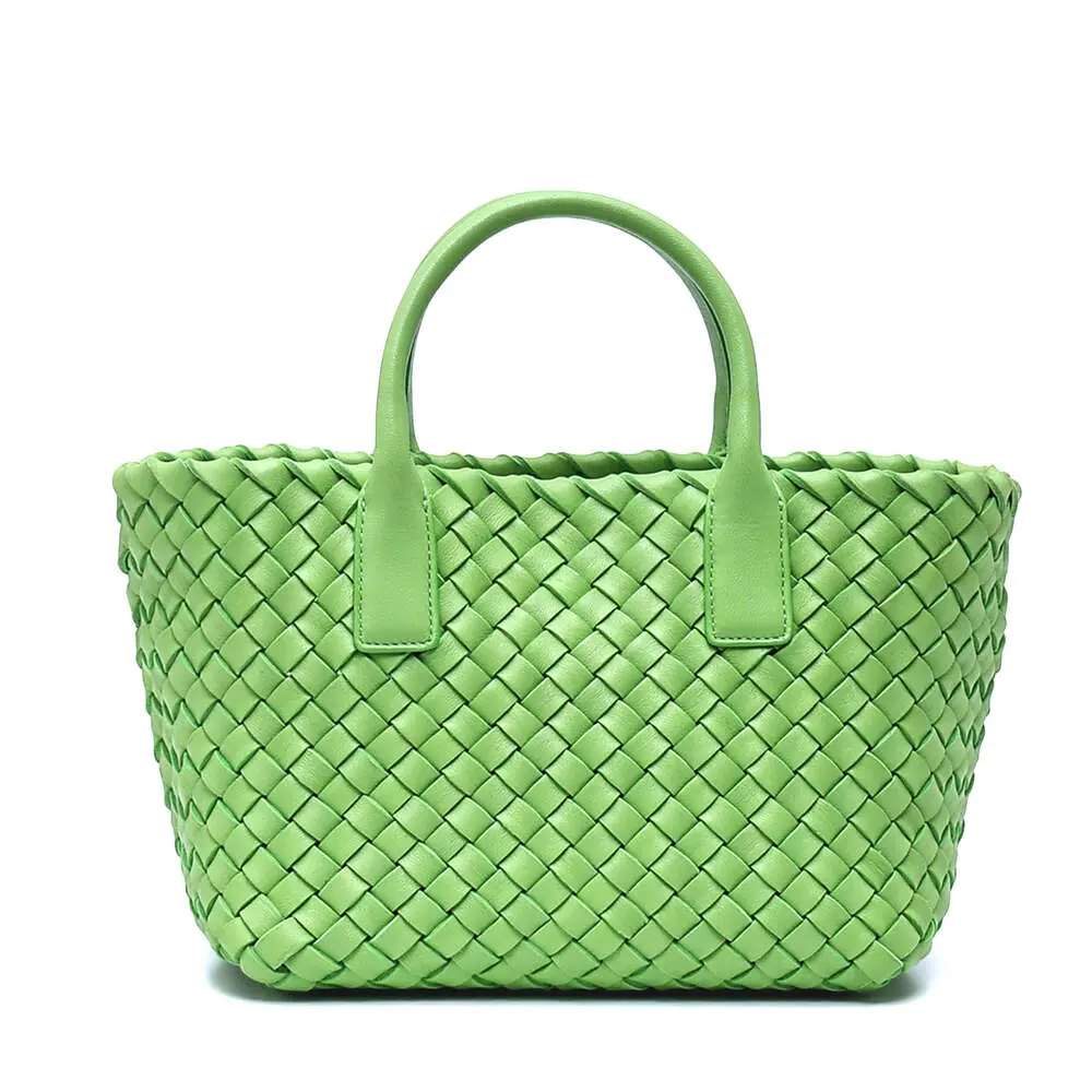 Bottega Veneta Yeşil Intrecciato Nappa 'Cabat' Mini El Çantası