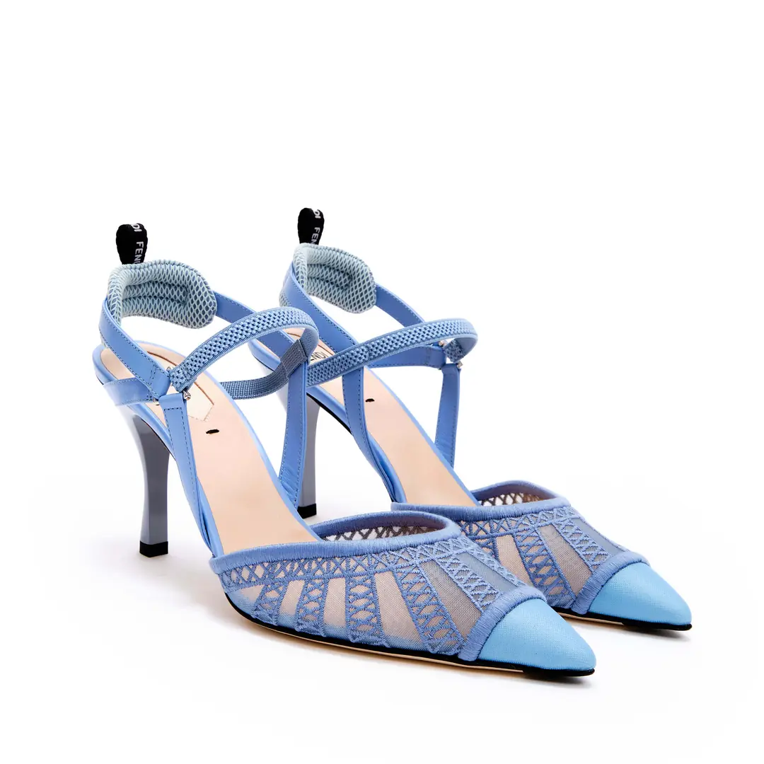 Fendi Fendi - Mavi Colibri Slingback Topuklu Ayakkabı / 38