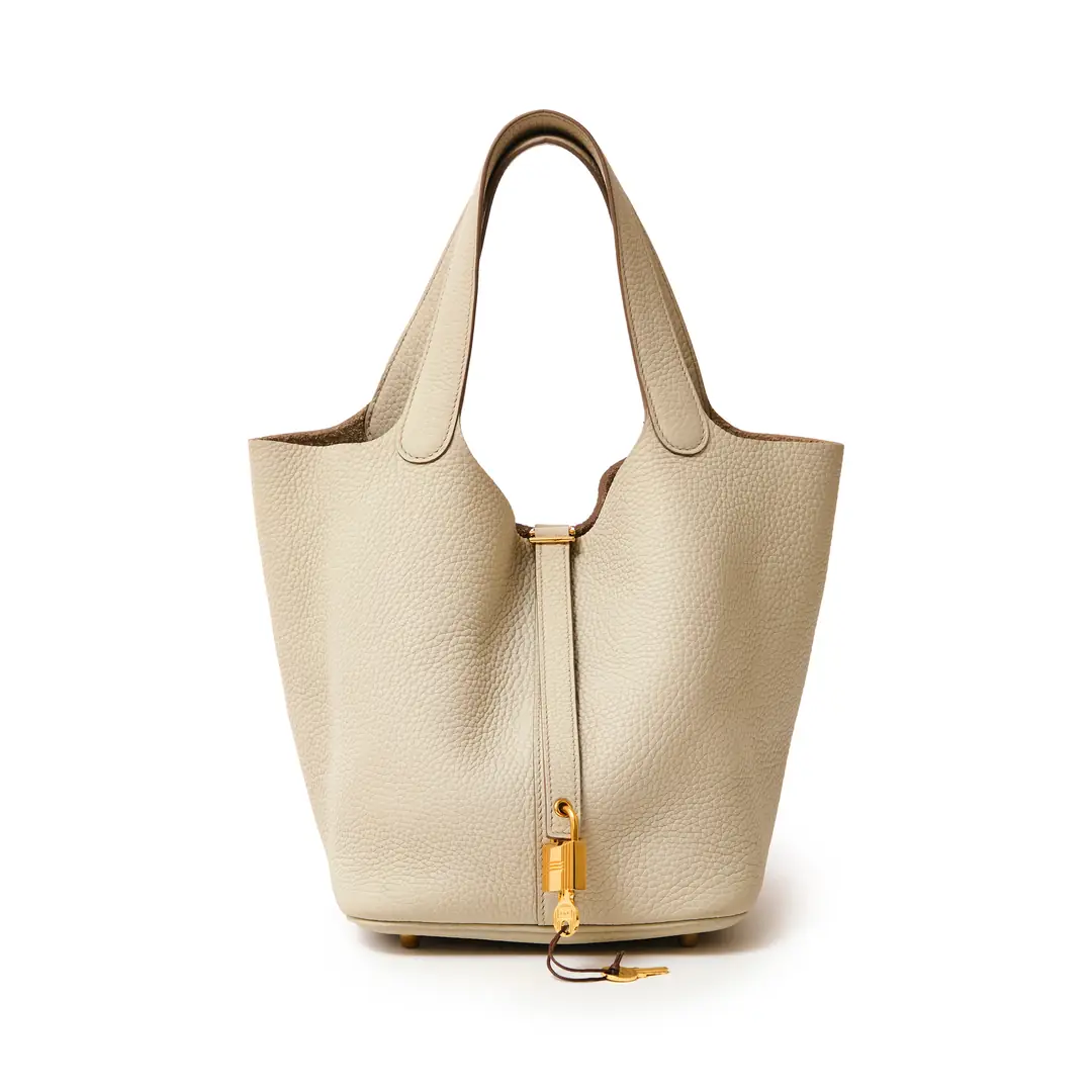Hermes - Gris Neve Clemence Picotin Lock 22 Çanta - Authentic Seconds
