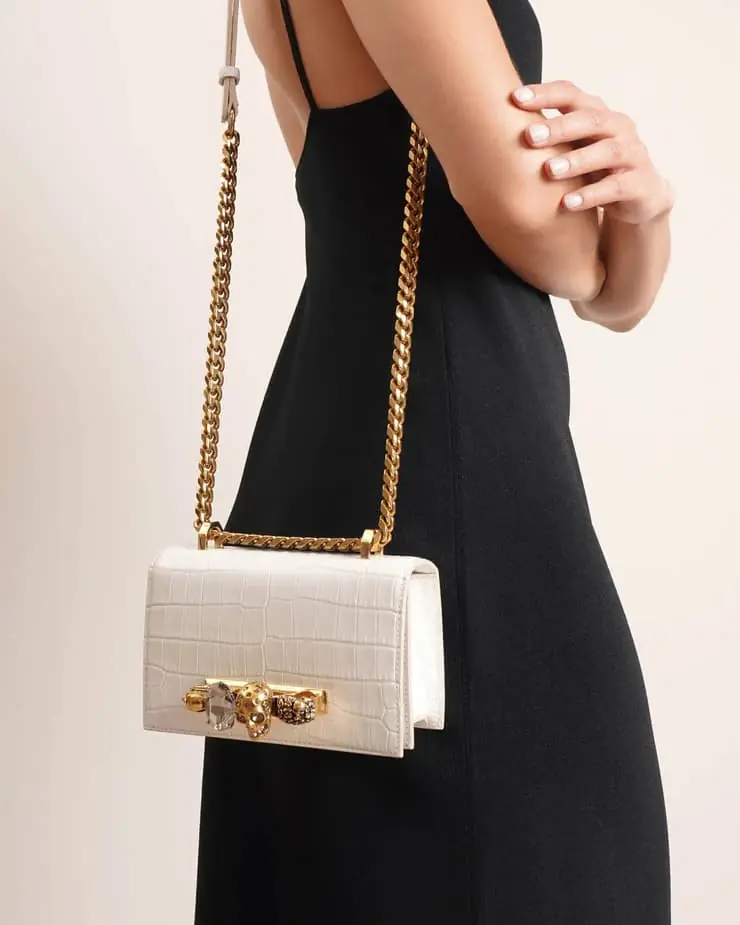 Alexander Mcqueen Alexander McQueen - Beyaz Croco Baskılı Deri
