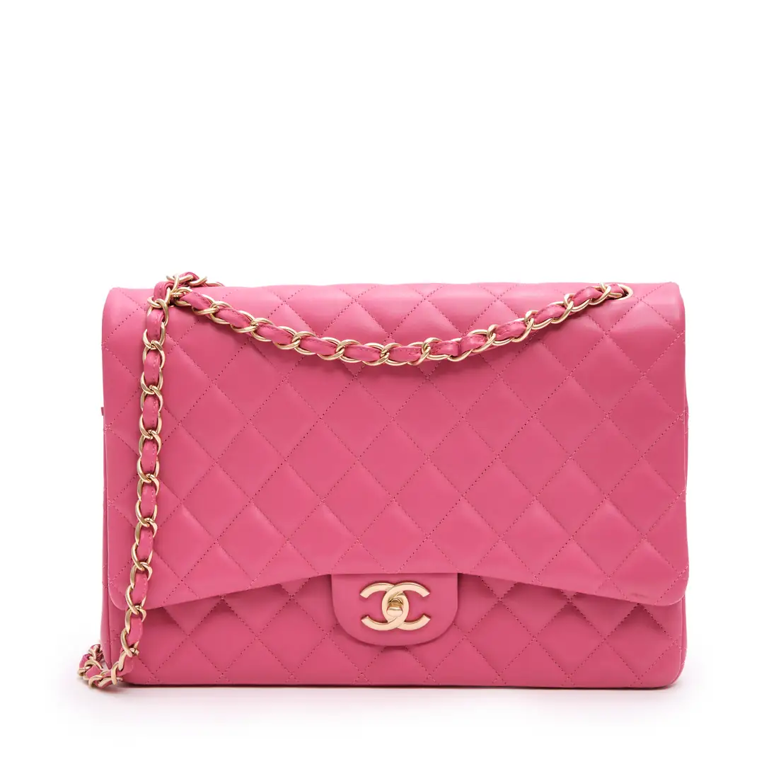 Chanel - Pembe Maxi Jumbo Double Flap Çanta - Authentic Seconds