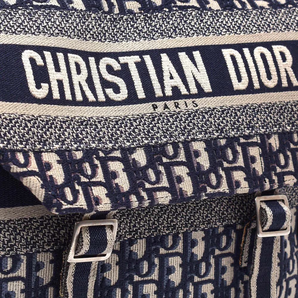 Christian Dior - Lacivert Oblique Logo 'Diorcamp' Medium Çanta