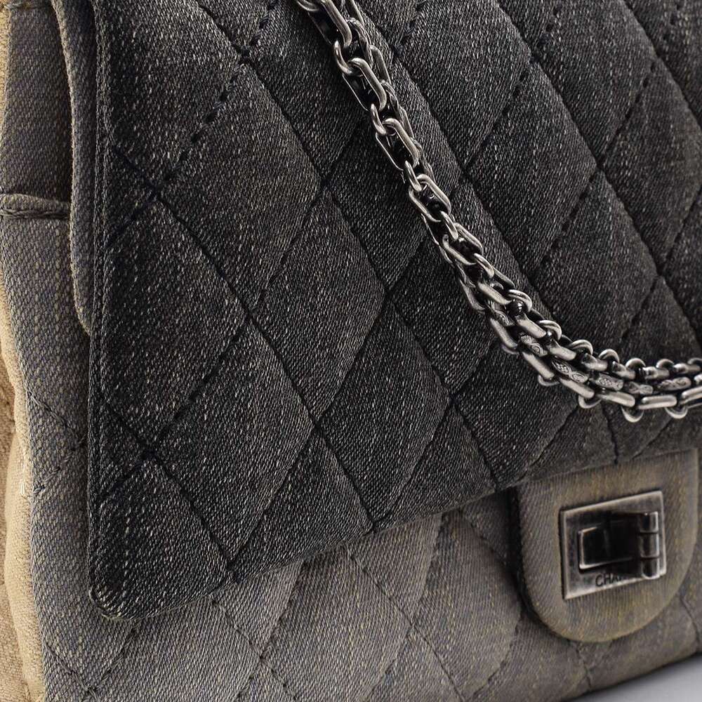 Chanel Gri 2.55 Reissue Double Flap Kanvas Çanta - Authentic Seconds