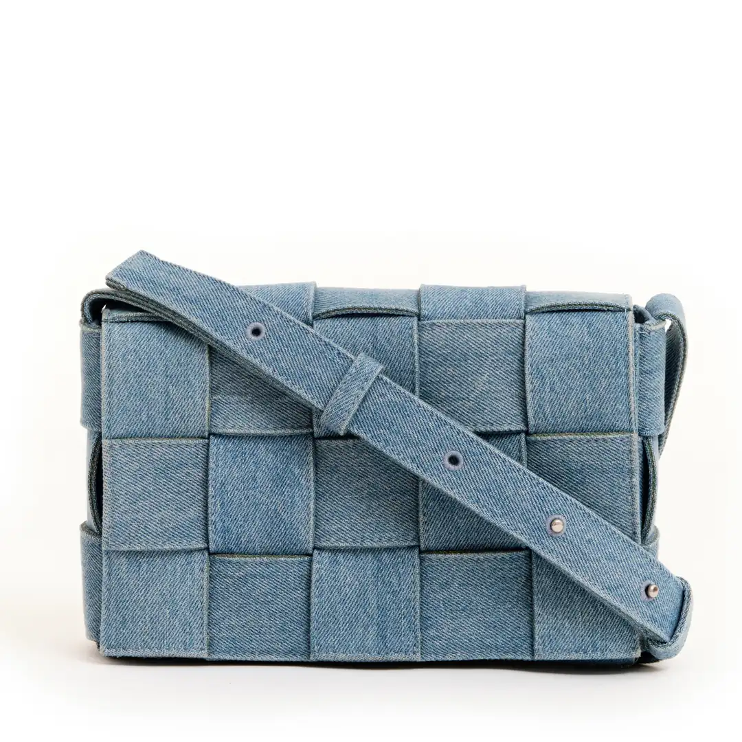 Bottega Veneta – Mavi Denim Small Casette Çanta - Authentic Seconds