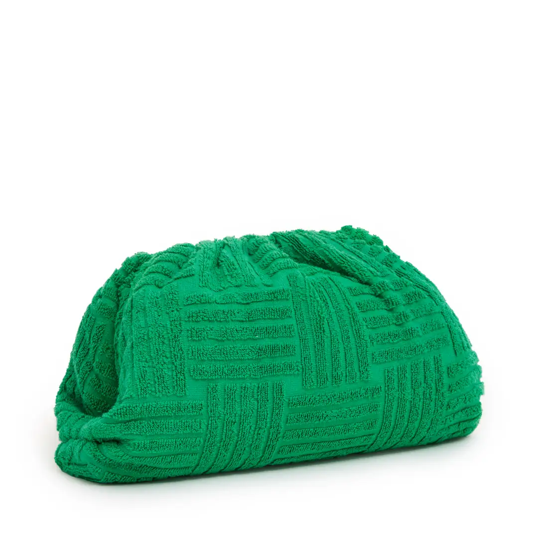 Bottega Veneta - Green Towel Small The Pouch Bag - Authentic Seconds