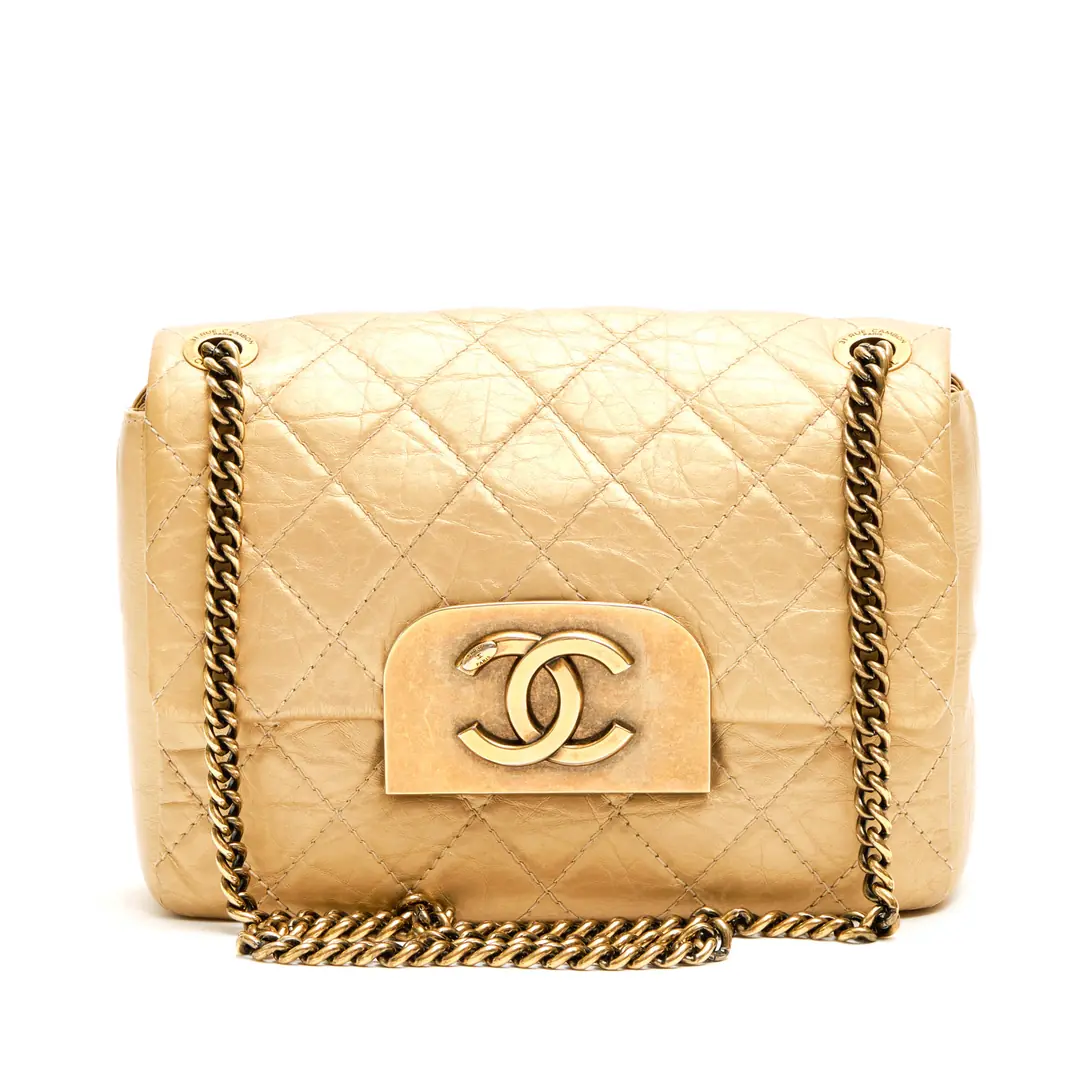 Chanel - Gold CC Logo Square Flap Çanta - Authentic Seconds