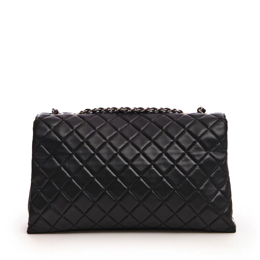 Chanel - Siyah Tri Accordion Flap Çanta - Authentic Seconds
